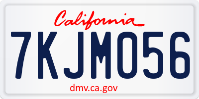 CA license plate 7KJM056