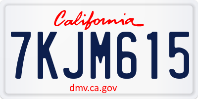 CA license plate 7KJM615