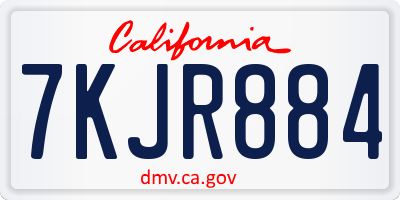 CA license plate 7KJR884