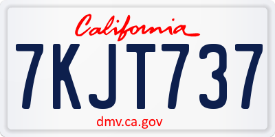 CA license plate 7KJT737