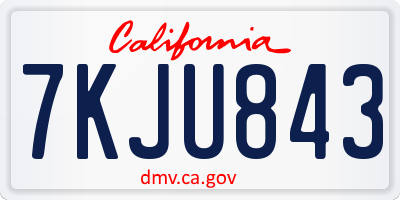 CA license plate 7KJU843