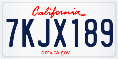 CA license plate 7KJX189