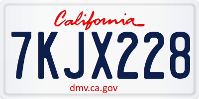 CA license plate 7KJX228