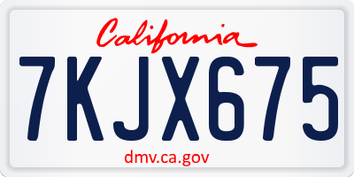 CA license plate 7KJX675