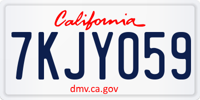CA license plate 7KJY059