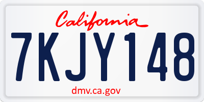 CA license plate 7KJY148