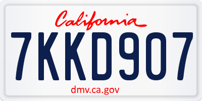 CA license plate 7KKD907