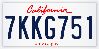 CA license plate 7KKG751