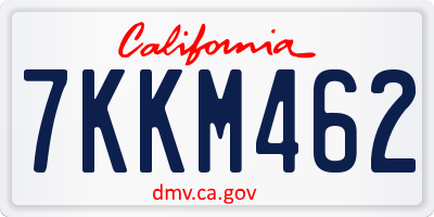 CA license plate 7KKM462