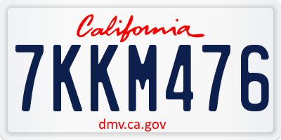 CA license plate 7KKM476