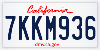 CA license plate 7KKM936
