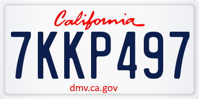 CA license plate 7KKP497