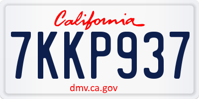 CA license plate 7KKP937