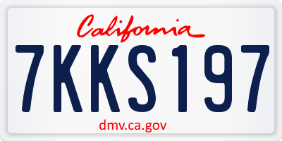 CA license plate 7KKS197