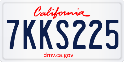 CA license plate 7KKS225
