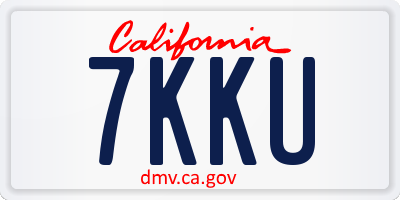 CA license plate 7KKU