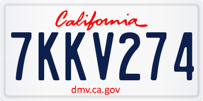 CA license plate 7KKV274