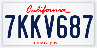 CA license plate 7KKV687