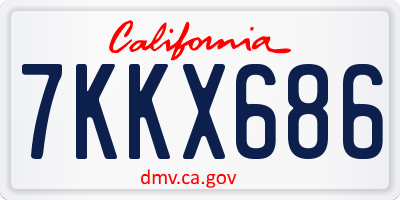 CA license plate 7KKX686