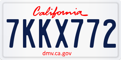 CA license plate 7KKX772