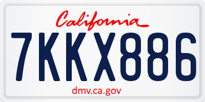CA license plate 7KKX886