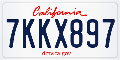 CA license plate 7KKX897