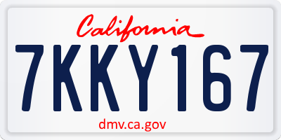 CA license plate 7KKY167