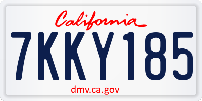 CA license plate 7KKY185