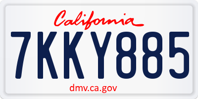 CA license plate 7KKY885