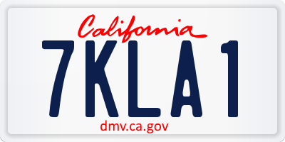 CA license plate 7KLA1