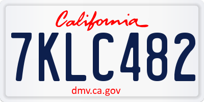 CA license plate 7KLC482