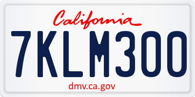 CA license plate 7KLM300