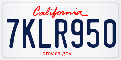 CA license plate 7KLR950