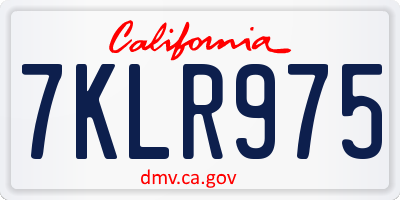 CA license plate 7KLR975