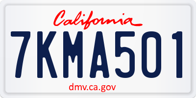 CA license plate 7KMA501