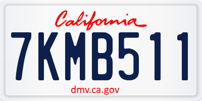 CA license plate 7KMB511