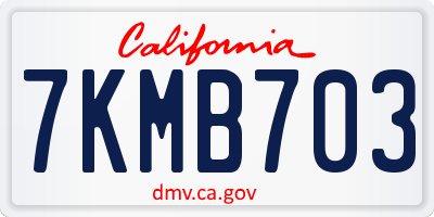 CA license plate 7KMB703