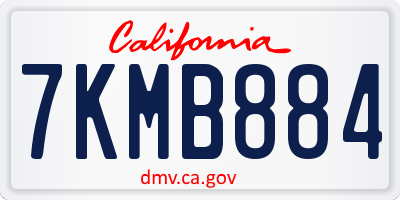 CA license plate 7KMB884