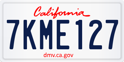 CA license plate 7KME127