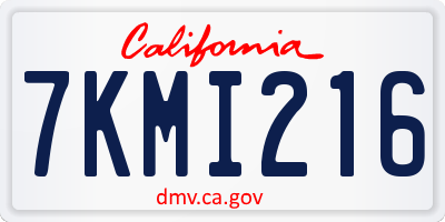 CA license plate 7KMI216