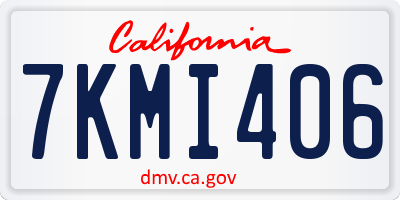 CA license plate 7KMI406