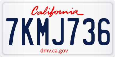 CA license plate 7KMJ736