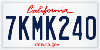 CA license plate 7KMK240