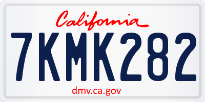 CA license plate 7KMK282