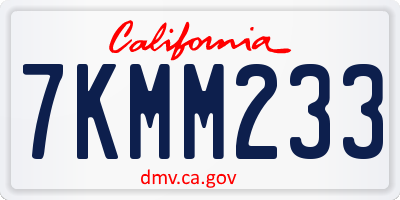 CA license plate 7KMM233