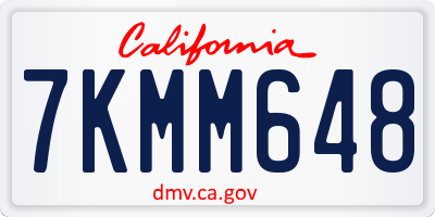 CA license plate 7KMM648
