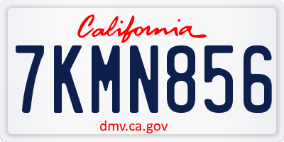 CA license plate 7KMN856