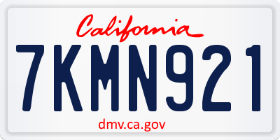 CA license plate 7KMN921