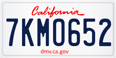 CA license plate 7KMO652