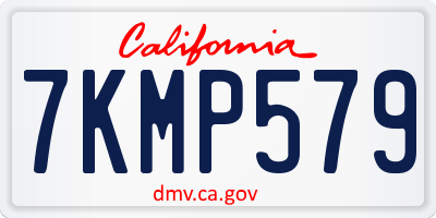 CA license plate 7KMP579